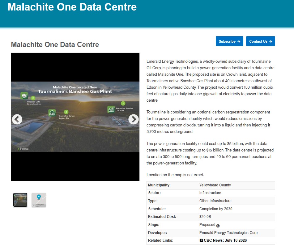 Massive $20-Billion AI Data Centre Proposed Near Edson, Alberta, With Its Own Natural Gas Power Plant