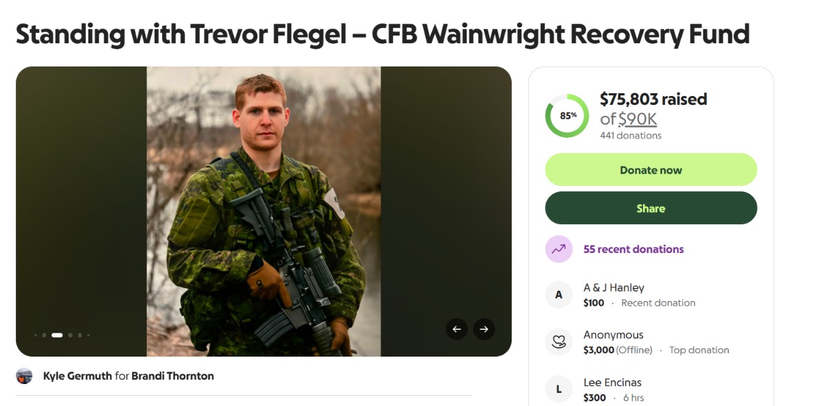 B.C. Soldier Trevor Flegel, 26, Remains in Edmonton ICU With Burns to Half His Body After CFB Wainwright Fire (photo 3)